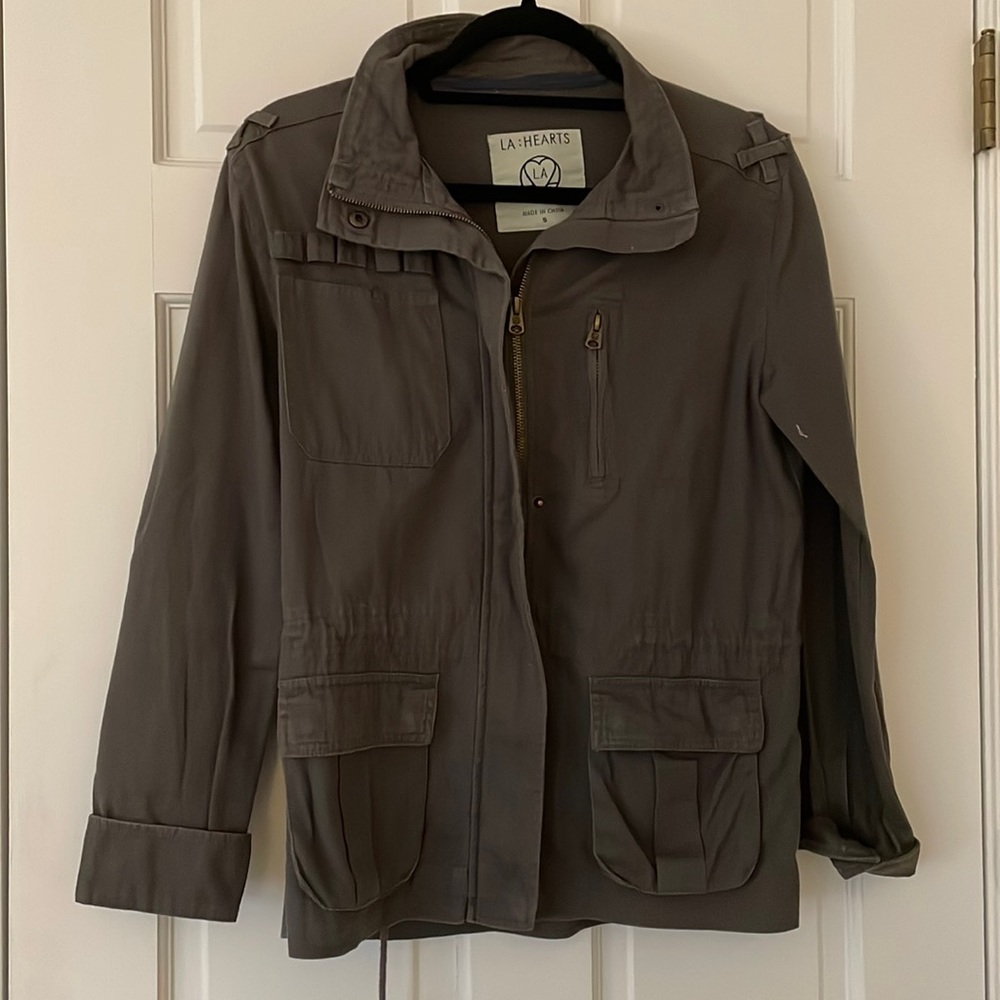 Army green utility jacket